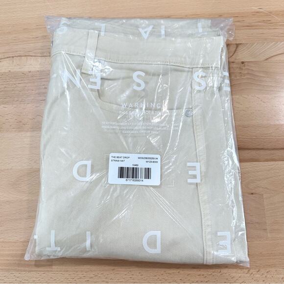 AYR The Beat Drop Jeans Barrel Leg in Straw Hat Cream Tan Size 34 - Picture 9 of 9